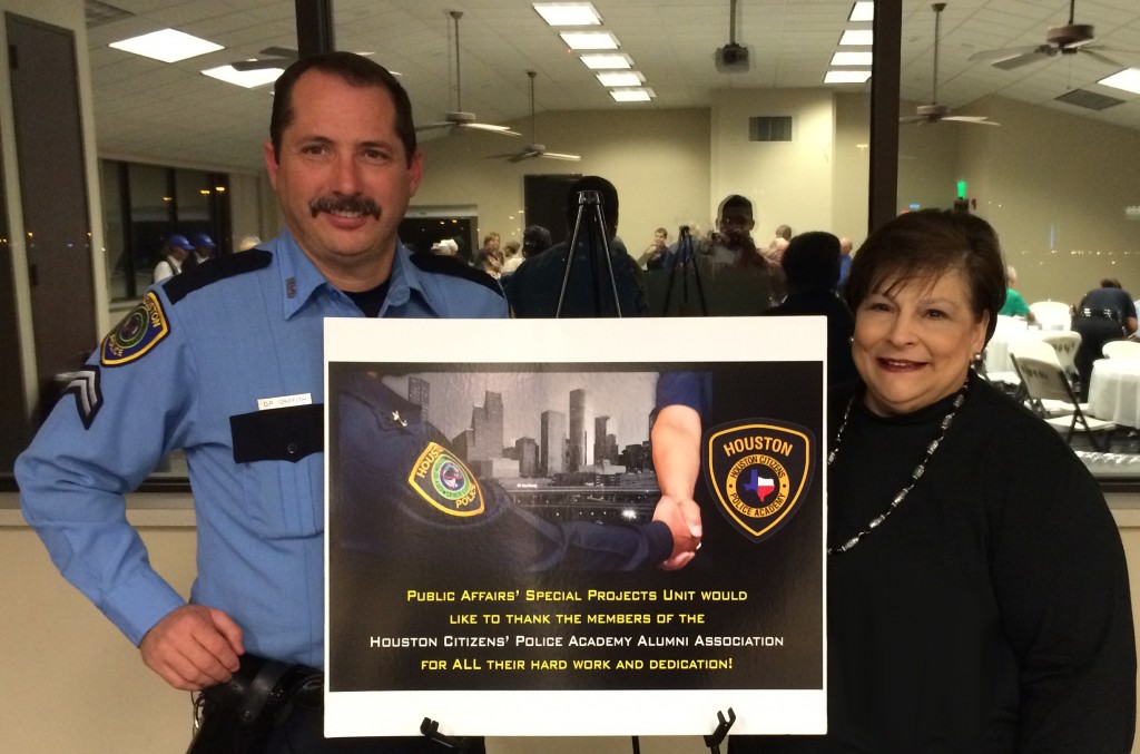 Doug Griffith, Vice President of the HPOU (Houston Police Officers Union) and Andrea Schmauss [Photo courtesy of Gary Hicks]